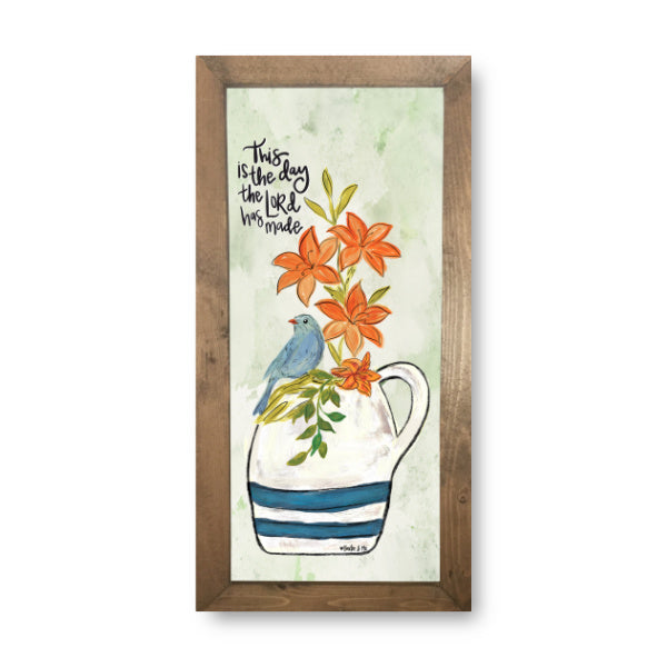 This is the Day Bluebird Lily Framed Art