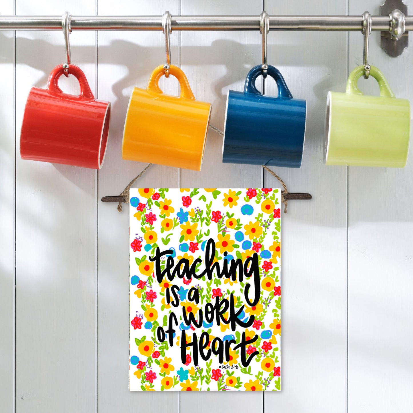 Teaching is a Work of Heart Mini Wall Hanging