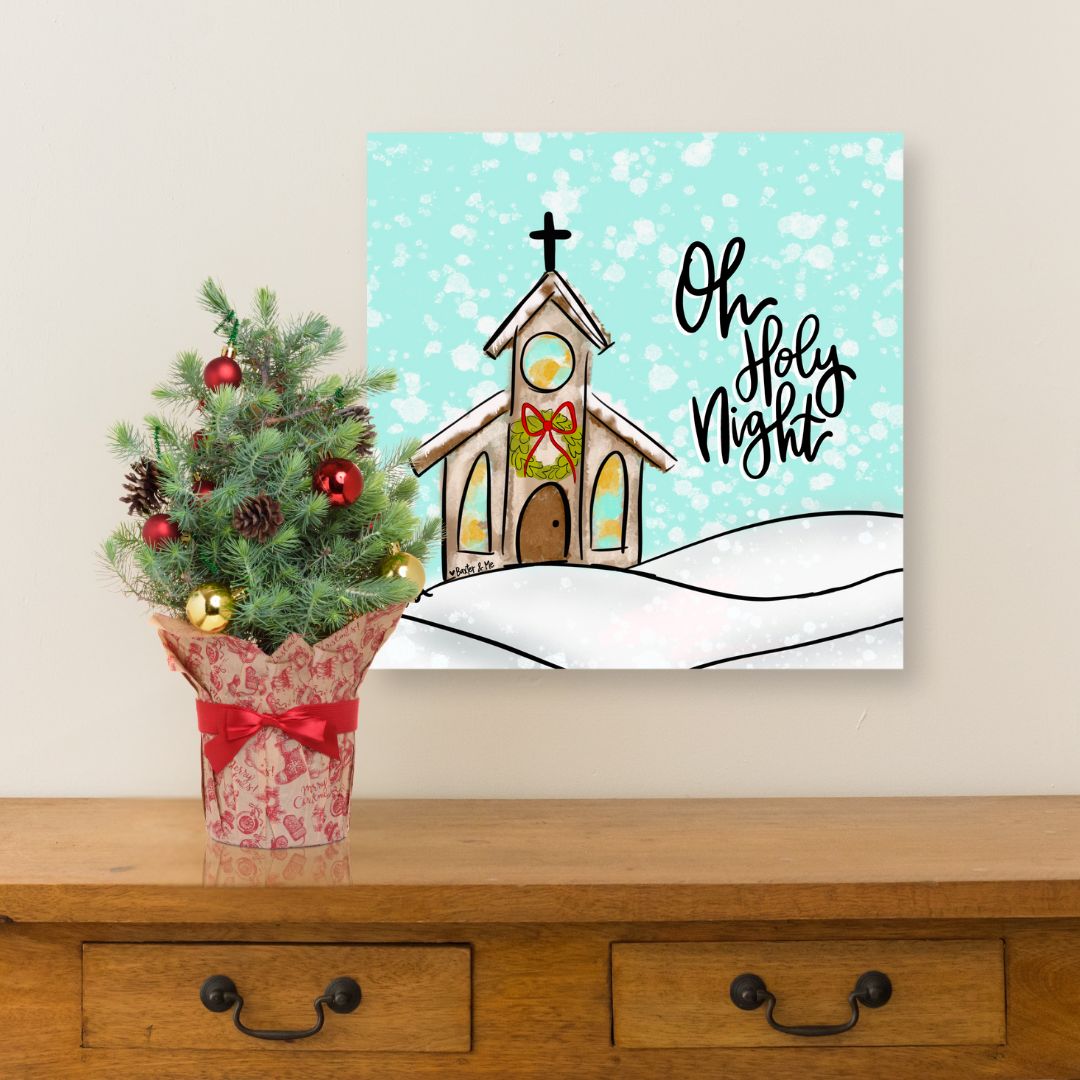 Oh Holy Night Church Wrapped Canvas