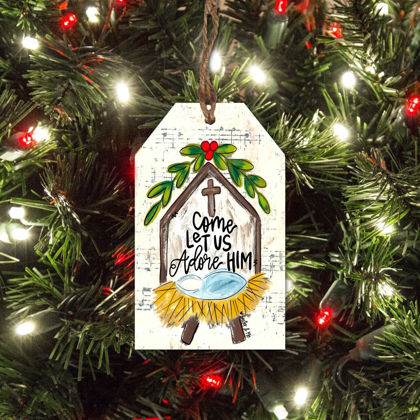 Come Let Us Adore Him Nativity Gift Tag Ornament