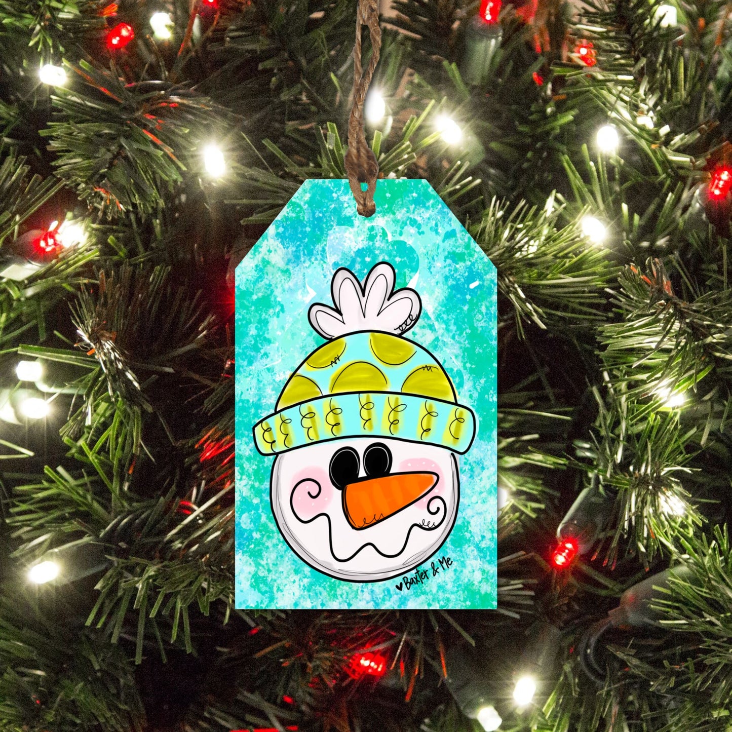 Happy Snowman Gift Tag Ornament