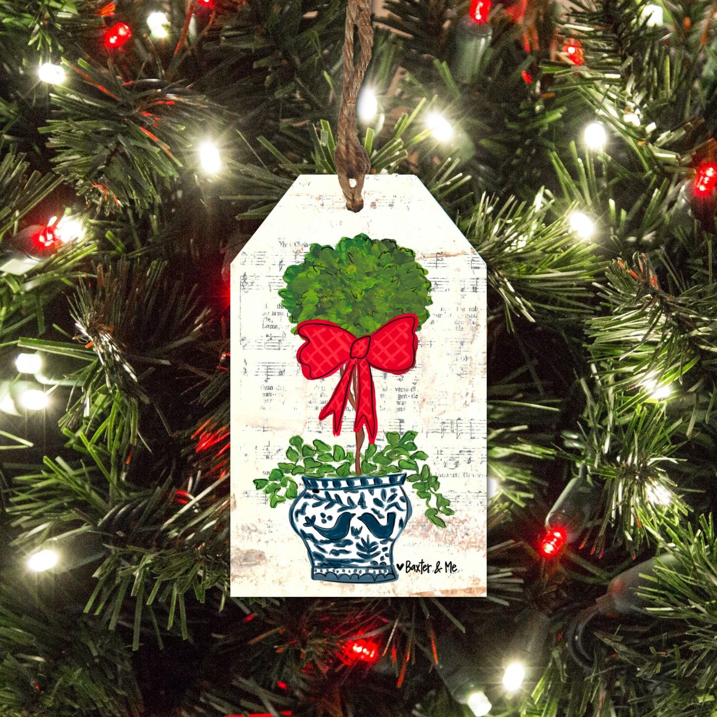 Christmas Topiary Gift Tag Ornament