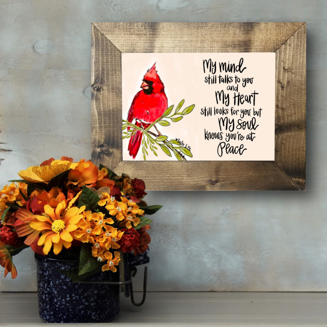 You're at Peace Red Bird Framed Art - 8" x 10"