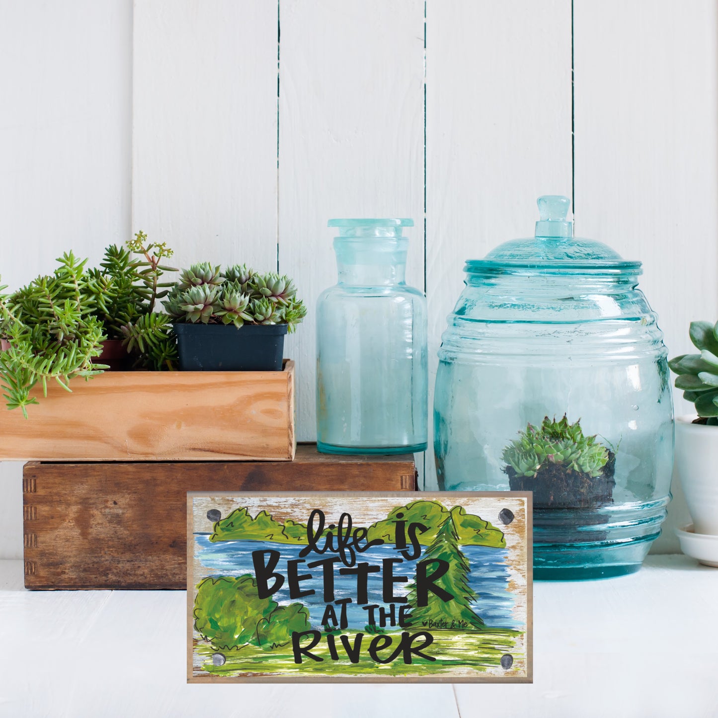 Life is Better at the River Happy Block