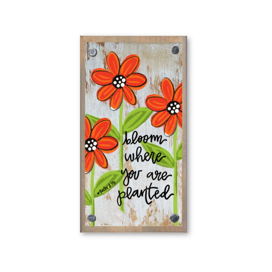 Bloom Where You Are Planted Happy Block