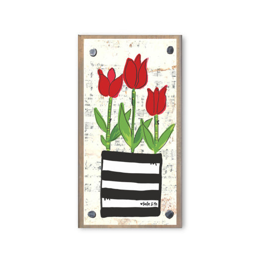 Red Tulips Happy Block