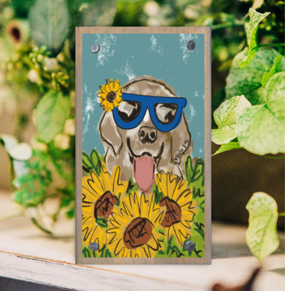 Sunflower Dog Happy Block