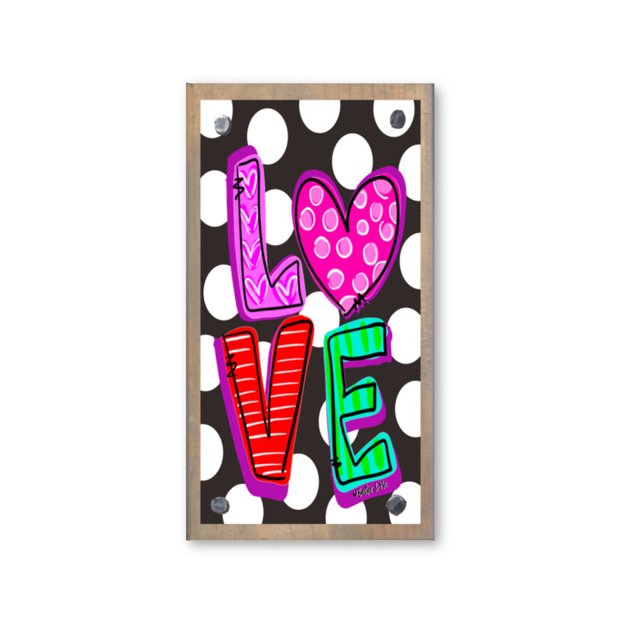 Love Black & White Happy Block