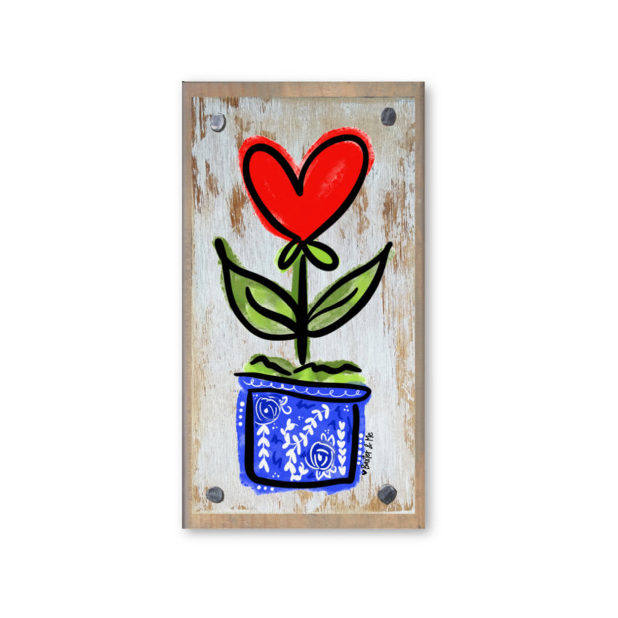 Heart Blue Willow Happy Block