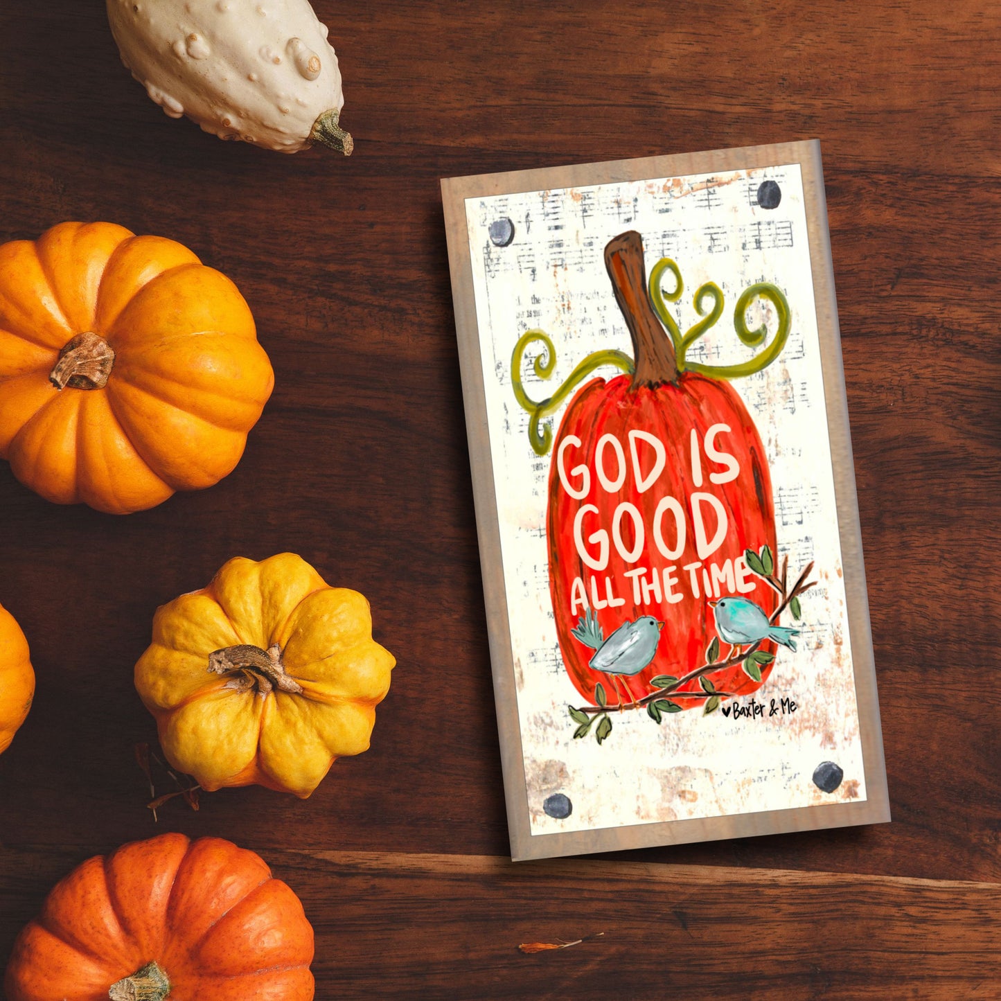 God is Good All the Time Pumpkin Happy Block