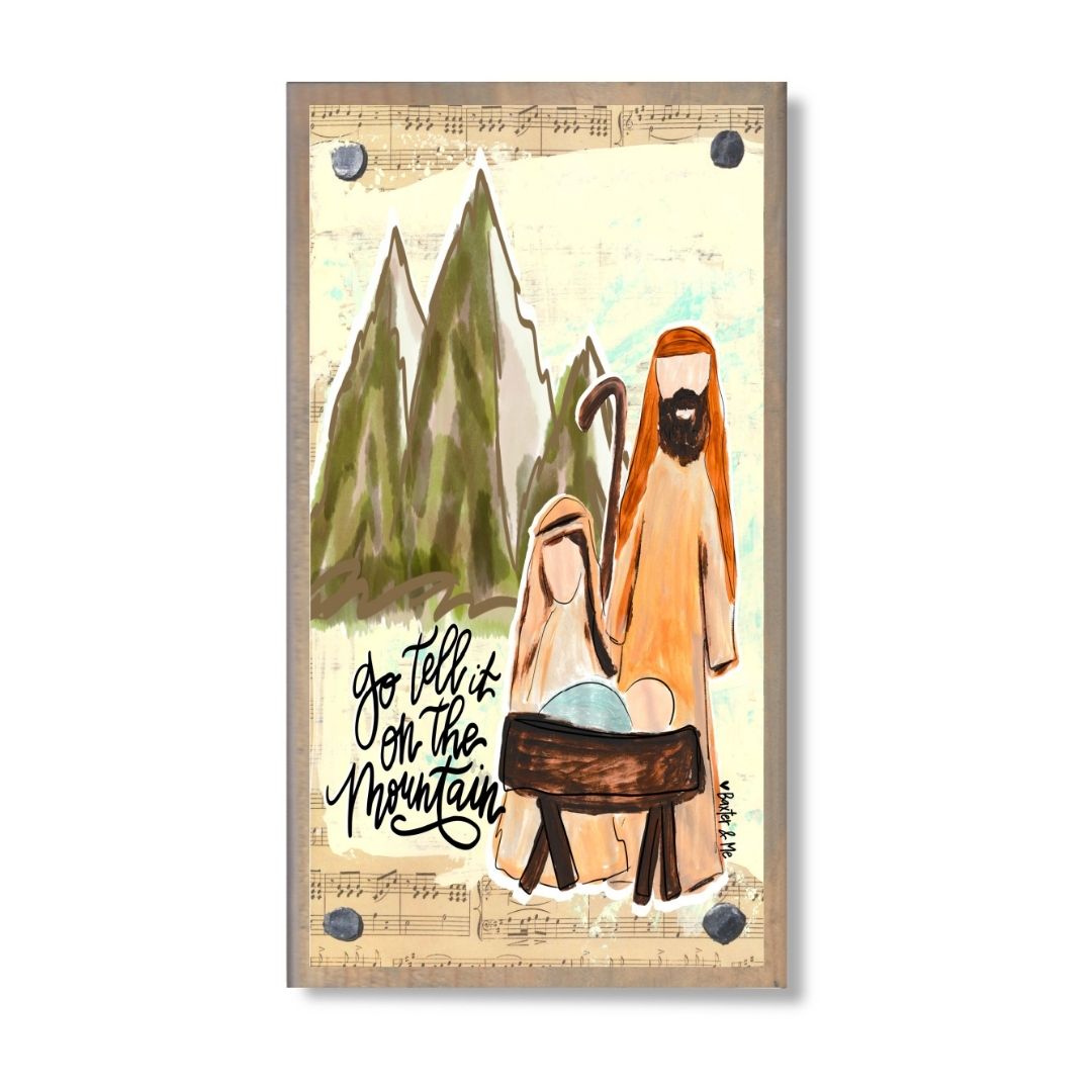 Go Tell it on the Mountain Nativity Happy Block