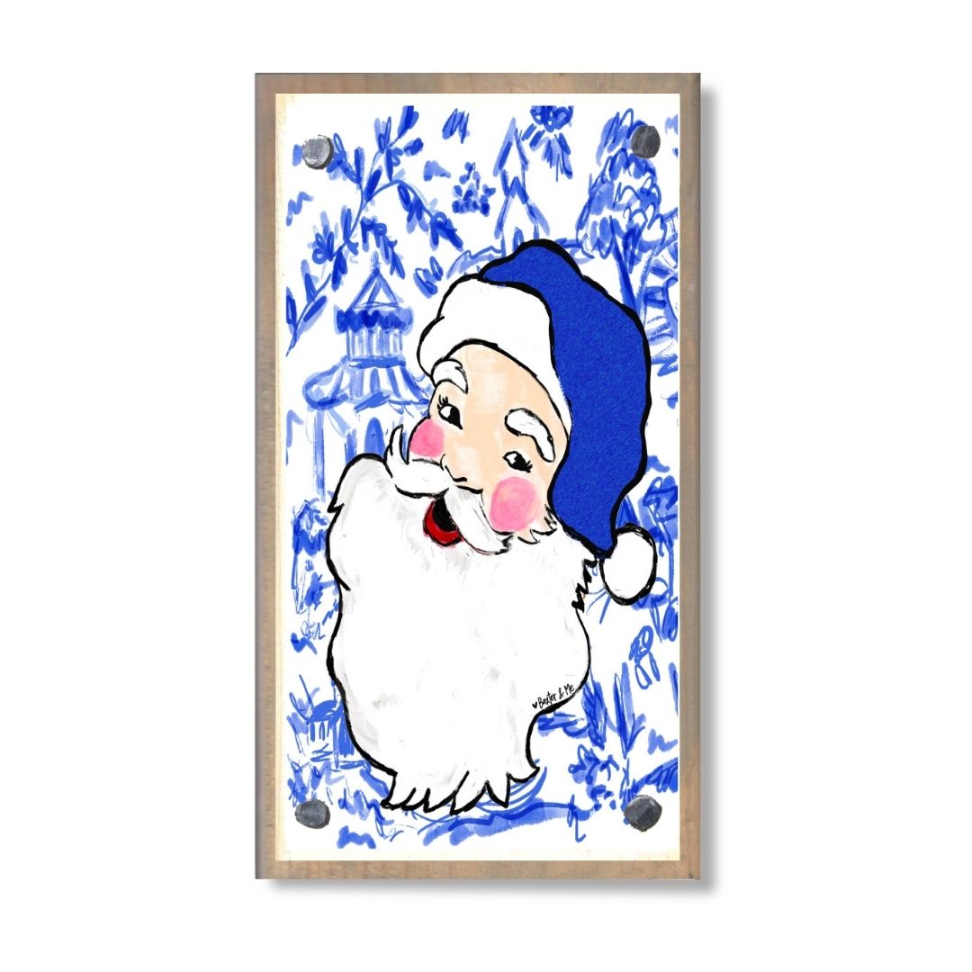 Blue Willow Santa Happy Block