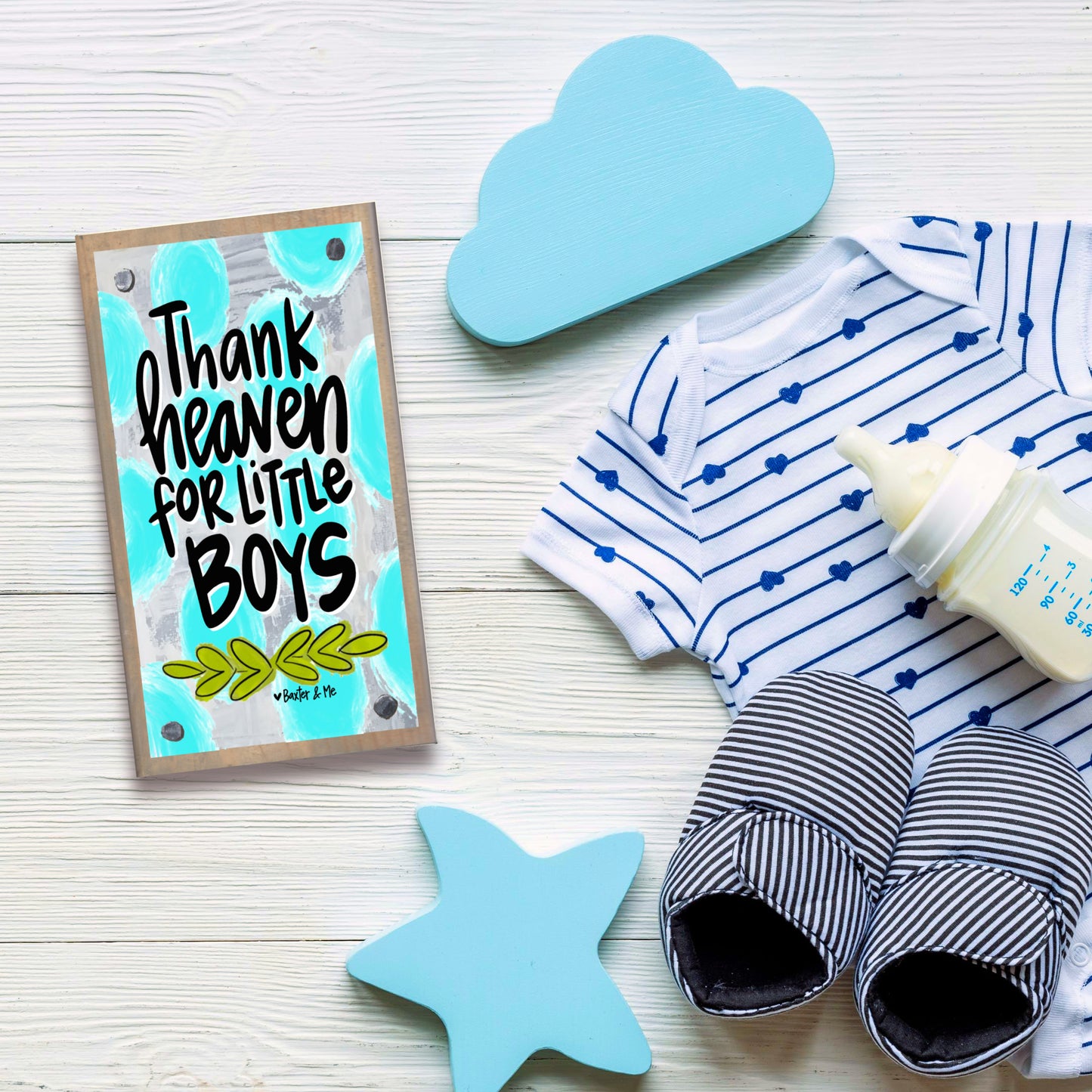 Thank Heaven for Little Boys Happy Block