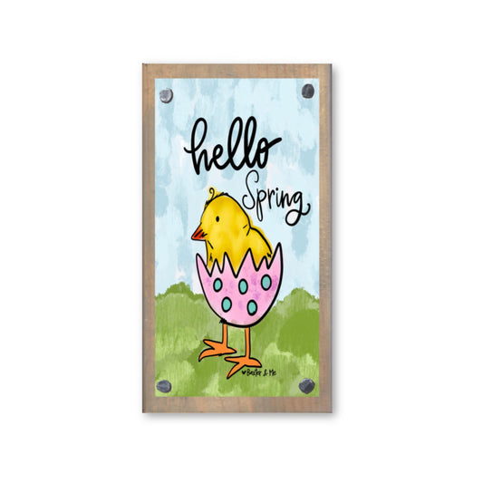 Hello Spring Chick Happy Block