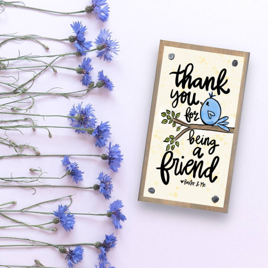 Thank you For Being Friend Happy Block