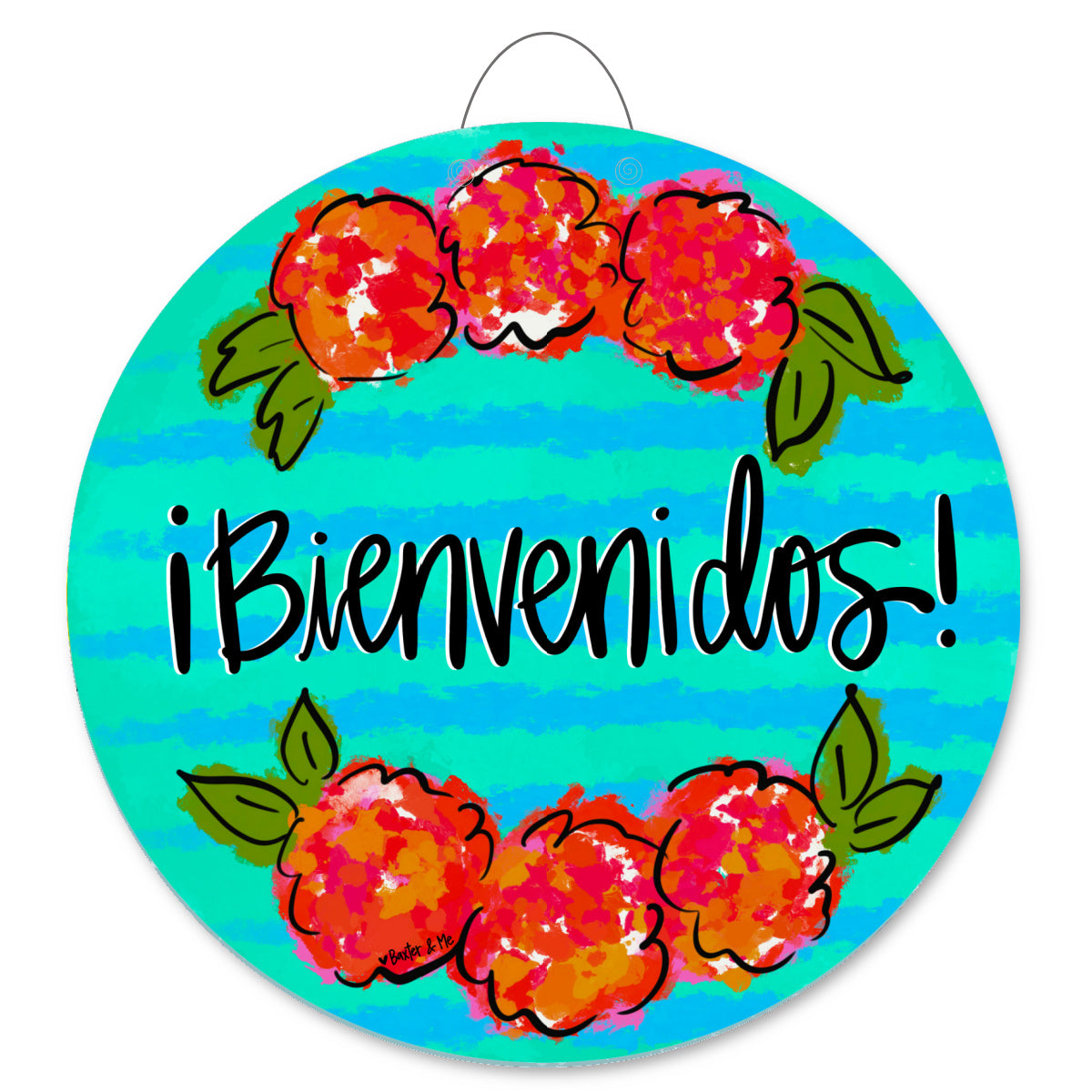 Bienvenidos Flower Bunch Door Hanger