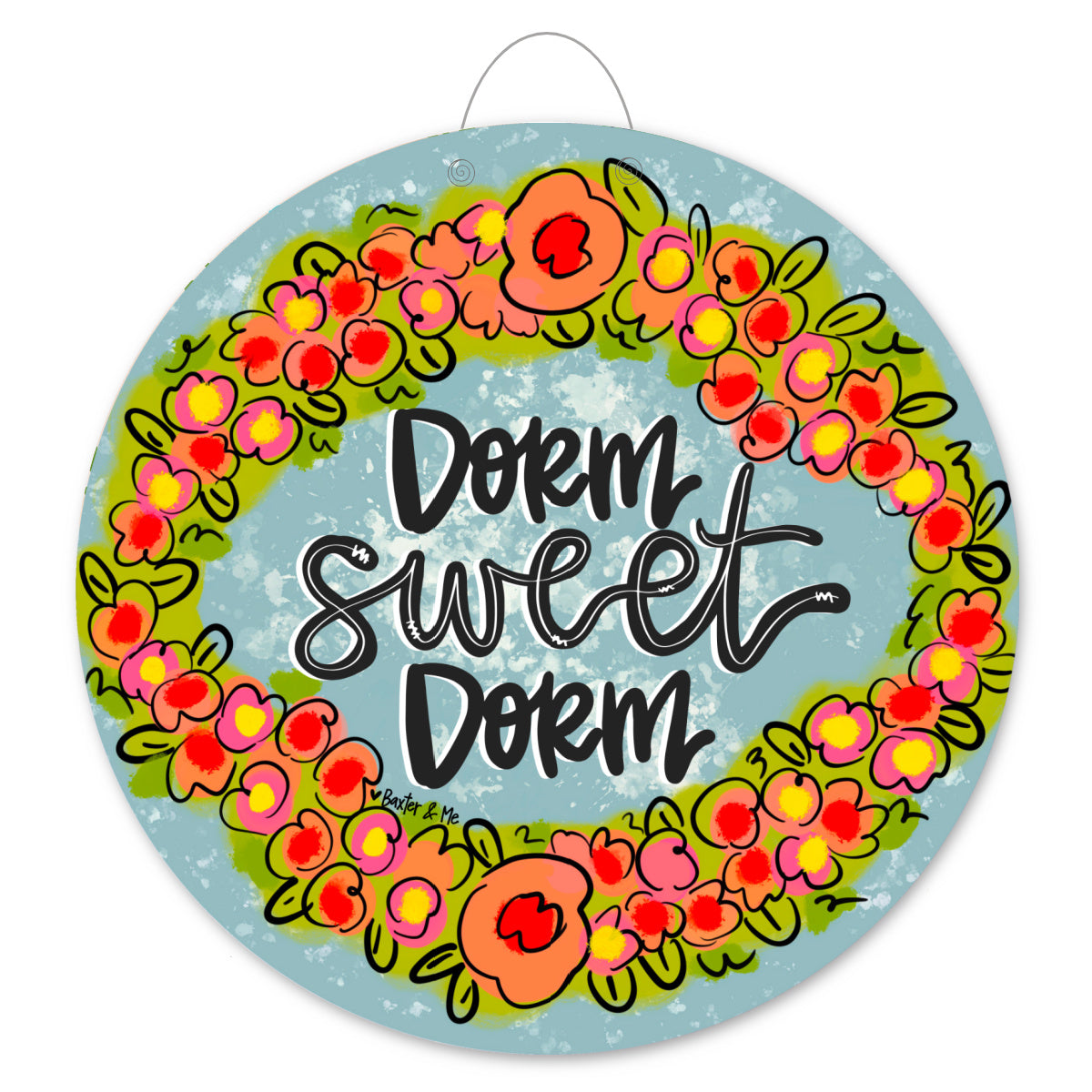 Dorm Sweet Dorm Little Flower Wreath Door Hanger