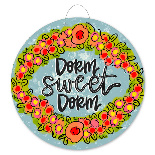 Dorm Sweet Dorm Little Flower Wreath Door Hanger
