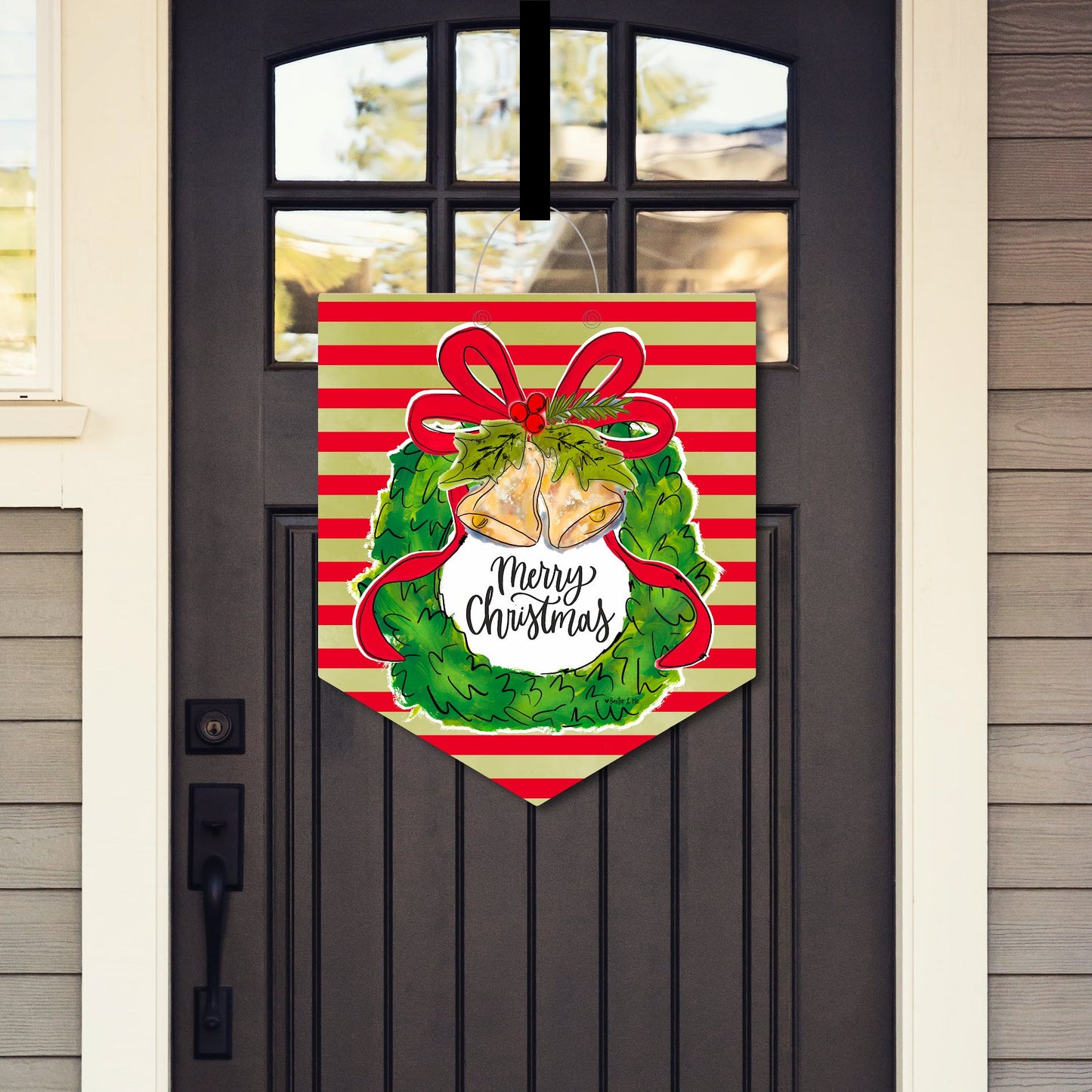 Merry Christmas Bells Wreath Door Hanger