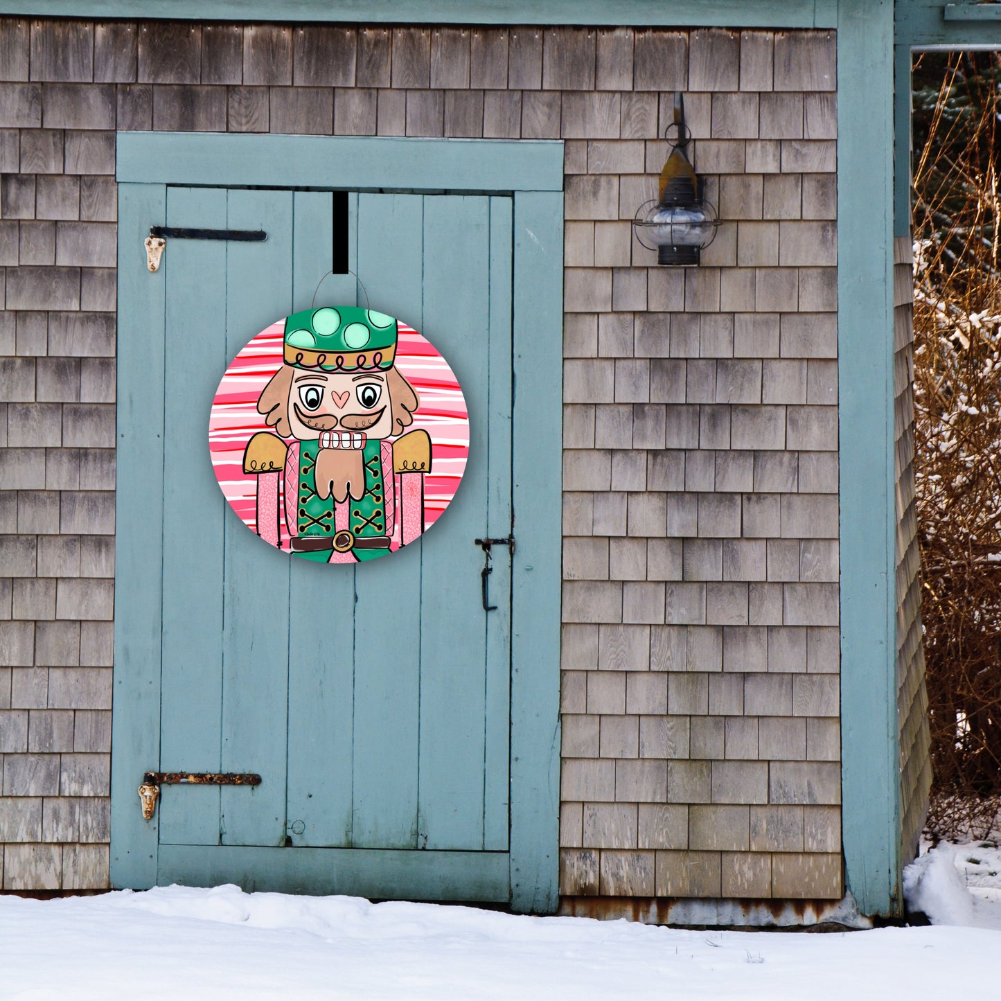 Pink Candy Nutcracker Door Hanger