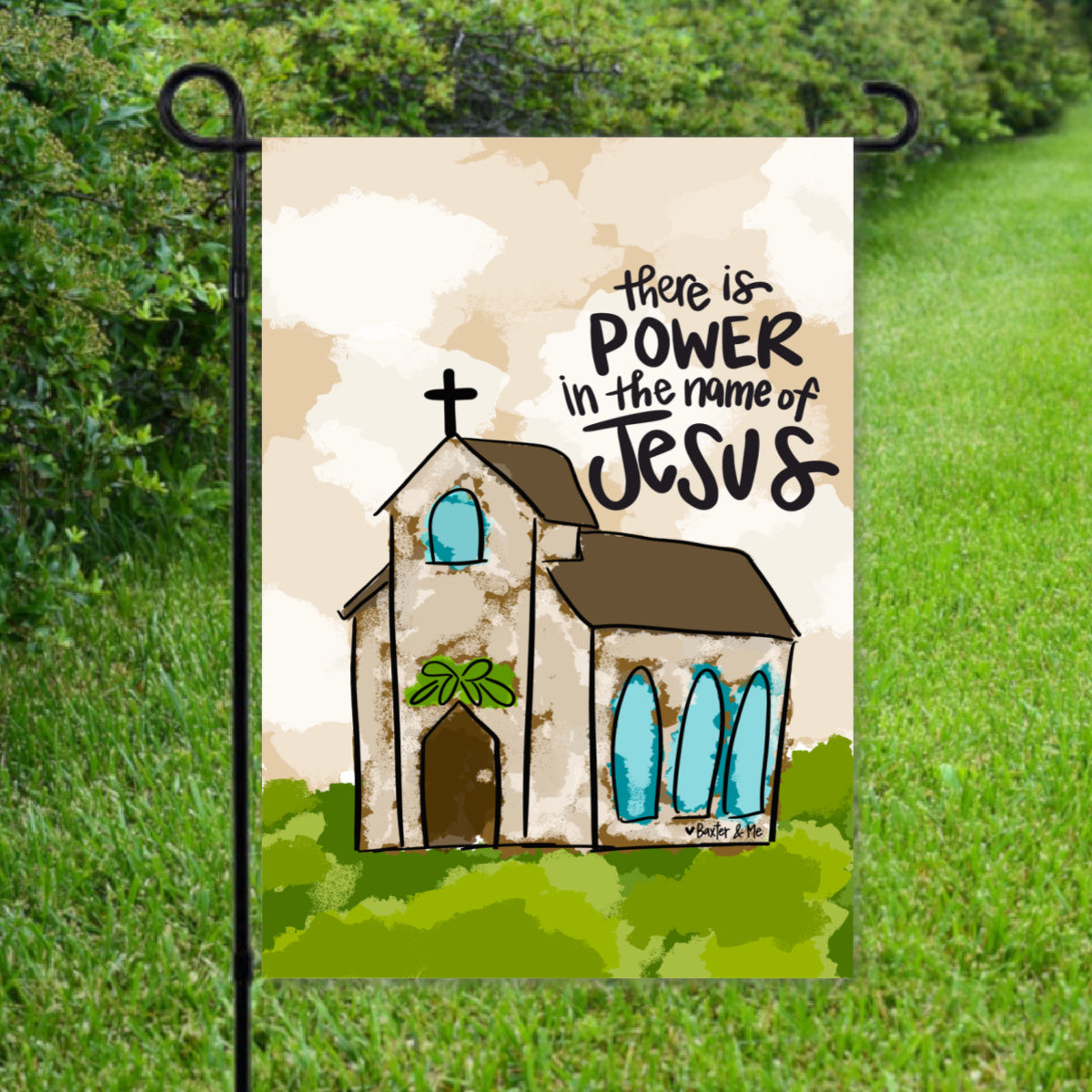 Power in the Name of Jesus Garden Flag