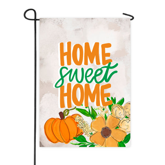 Home Sweet Home Pumpkin Wreath Garden Flag