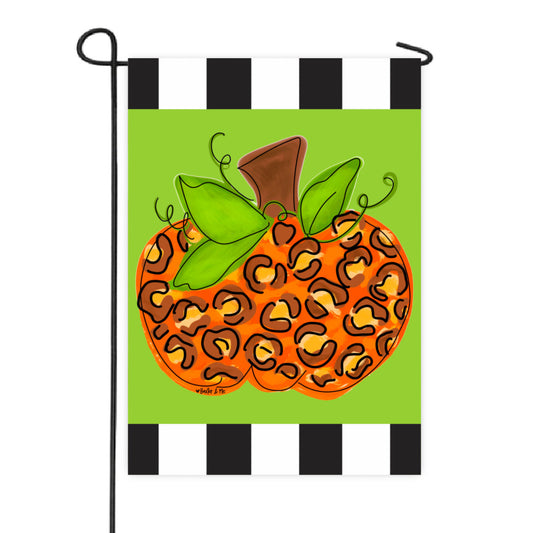 Cheetah Pumpkin Garden Flag
