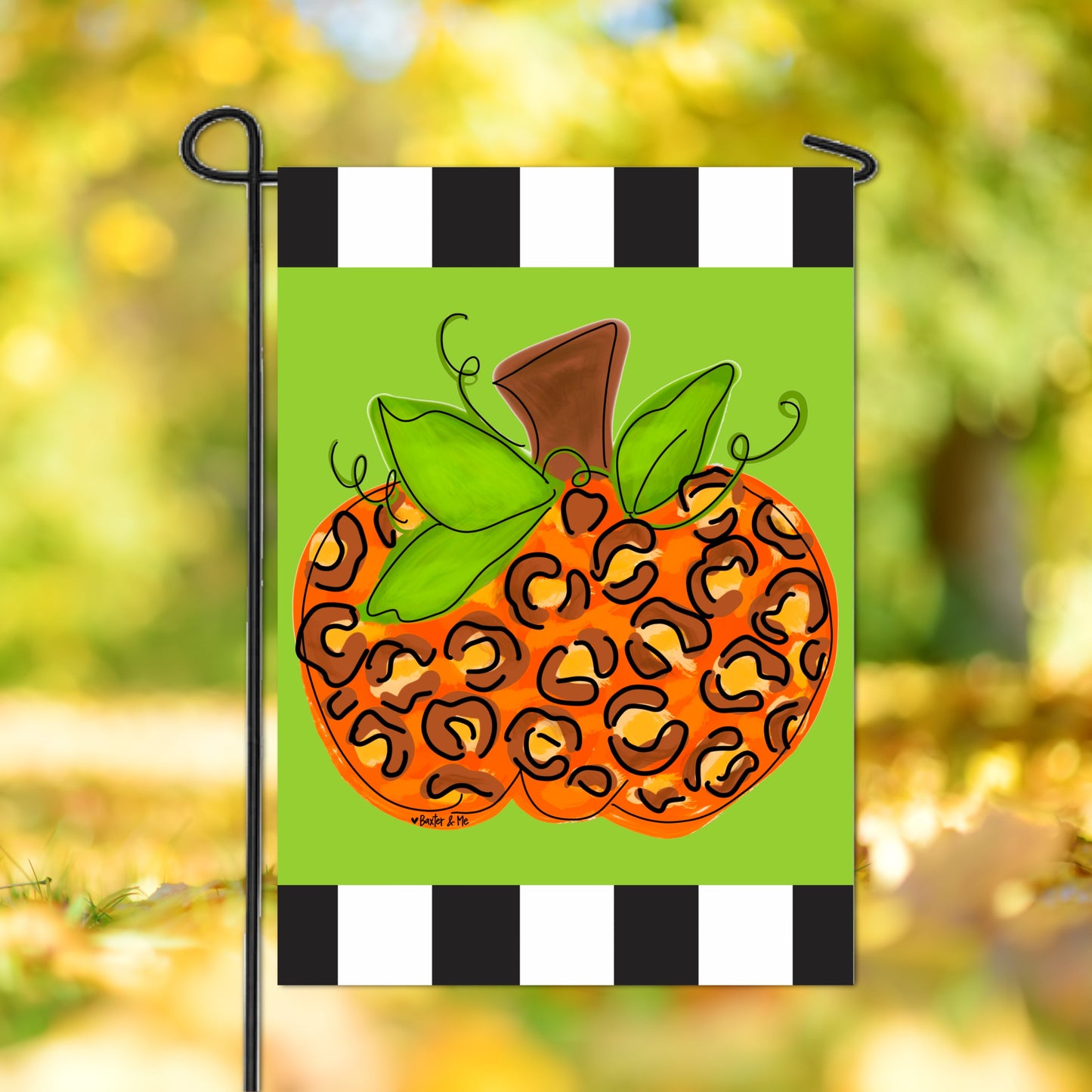 Cheetah Pumpkin Garden Flag