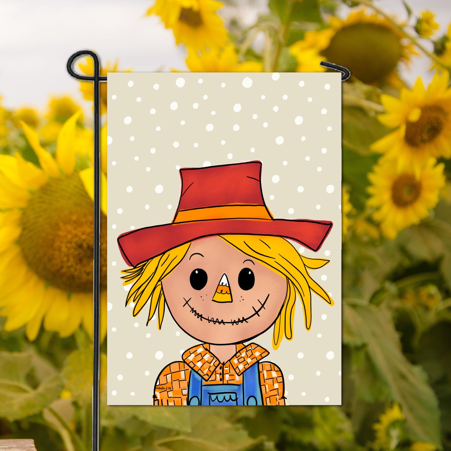 Candy Corn Scarecrow Garden Flag
