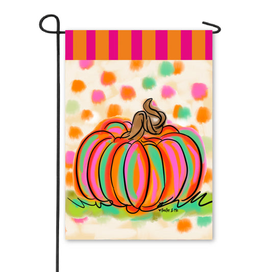 Rainbow Patch Pumpkin Garden Flag