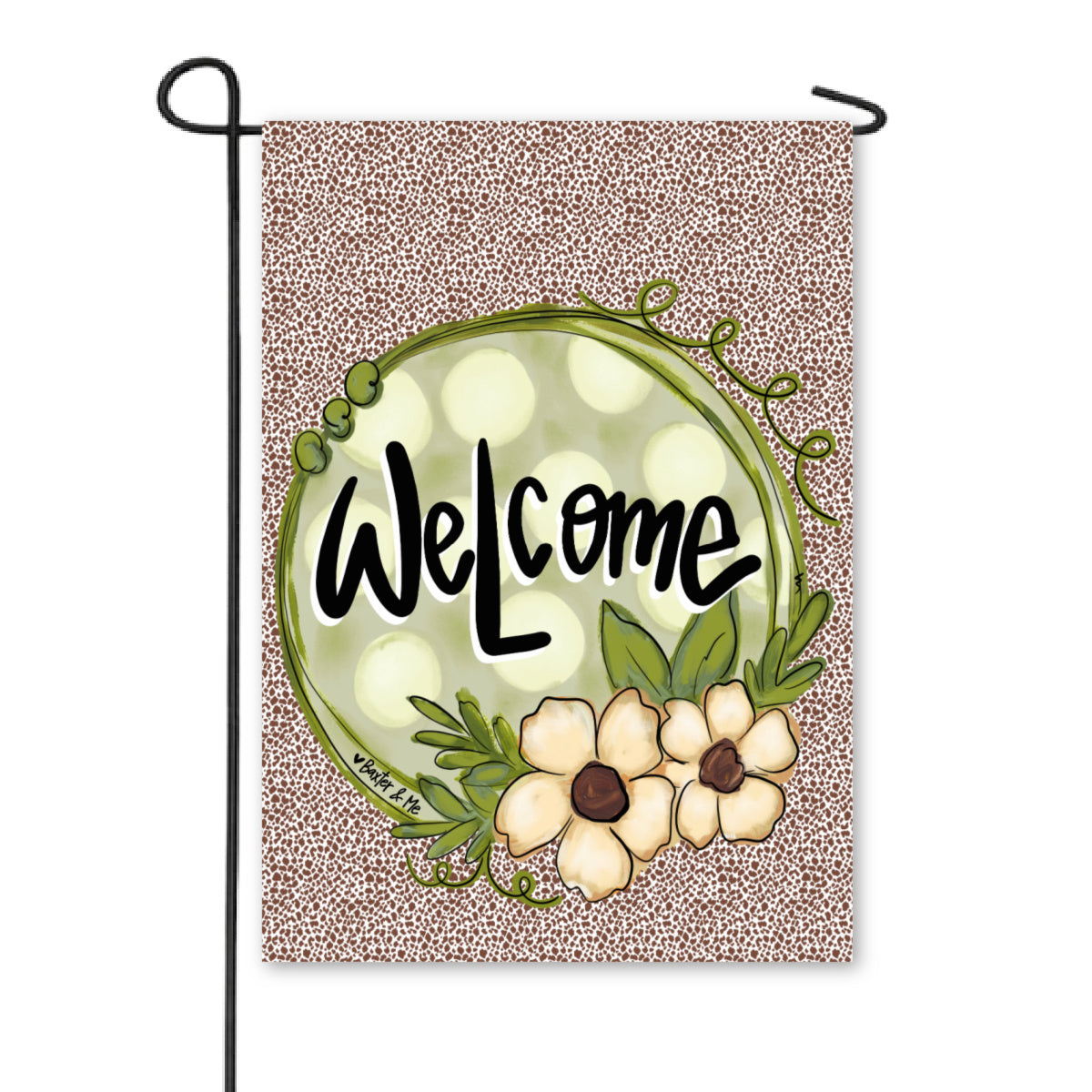 Sage & Soft Leopard Welcome Garden Flag