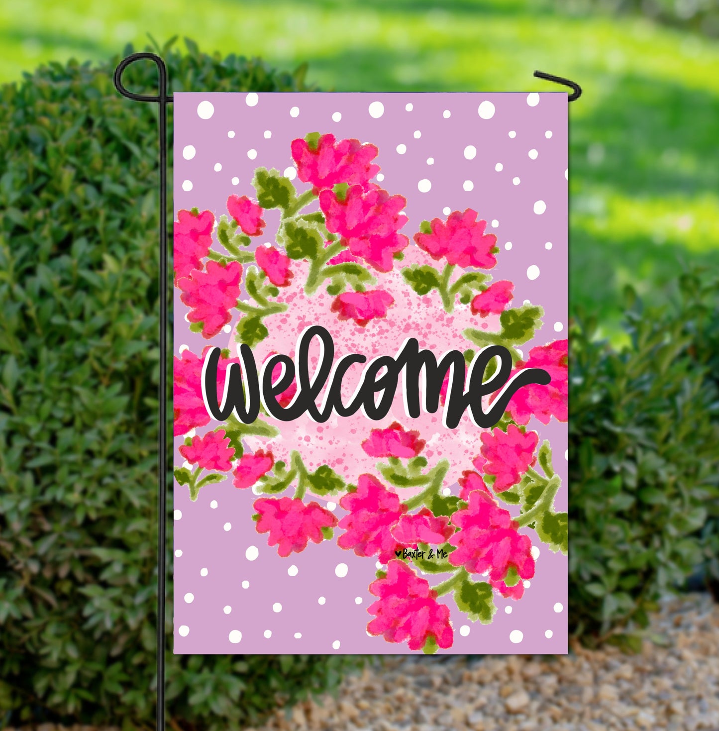 Pink Blossom Welcome Garden Flag
