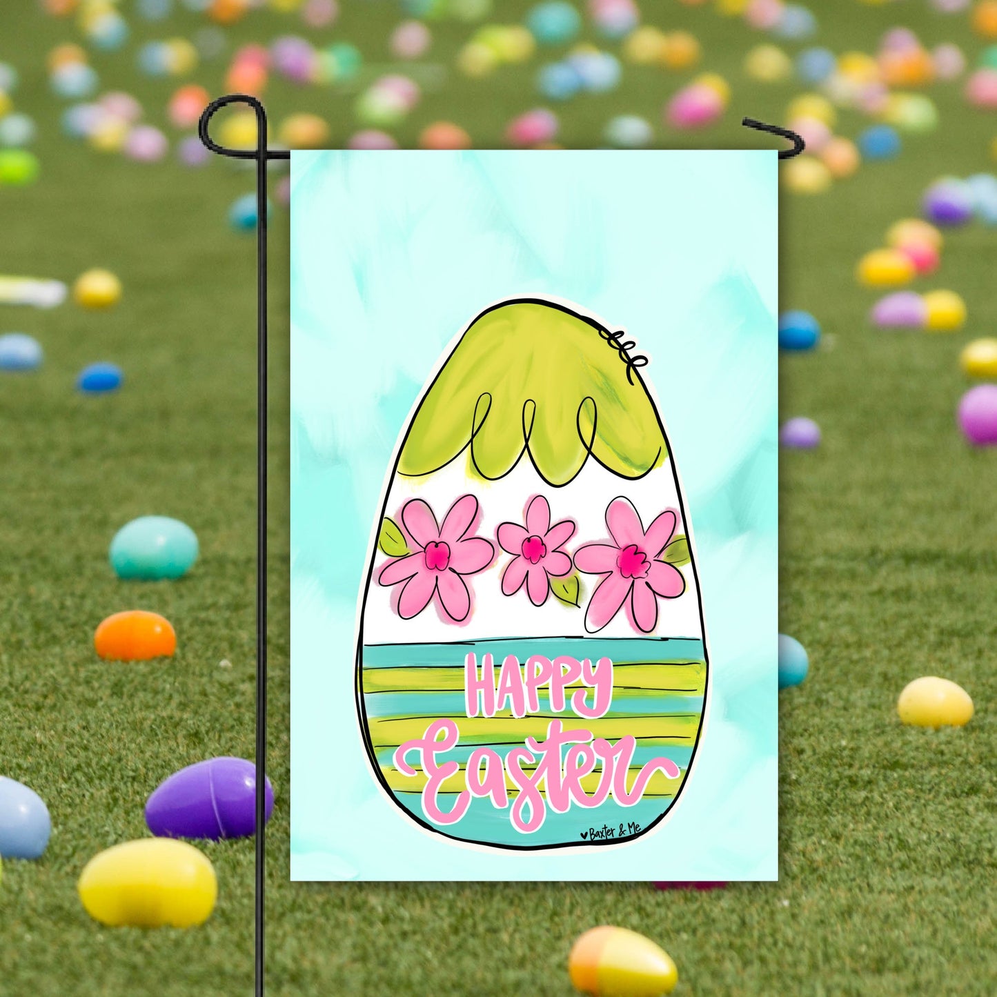 Springtime Easter Egg Garden Flag