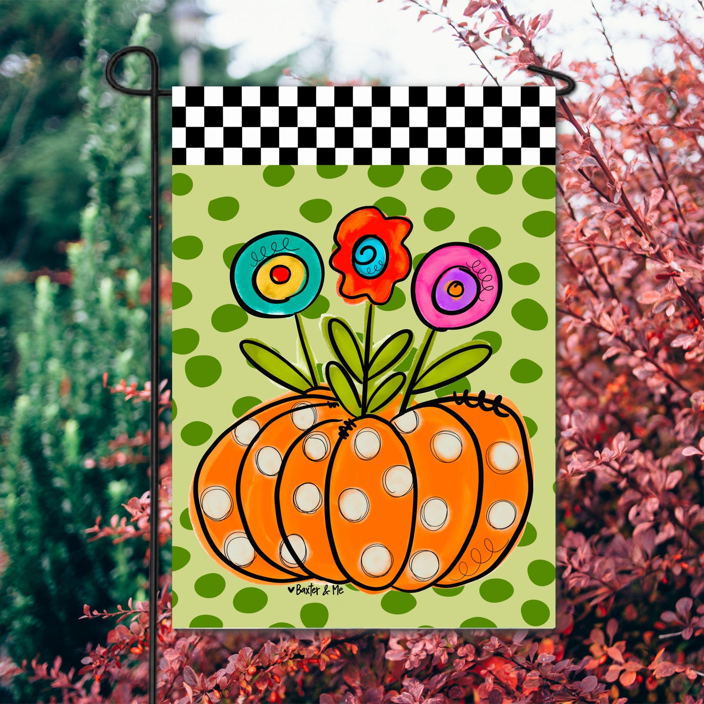 Dottie Bloom Pumpkin Garden Flag