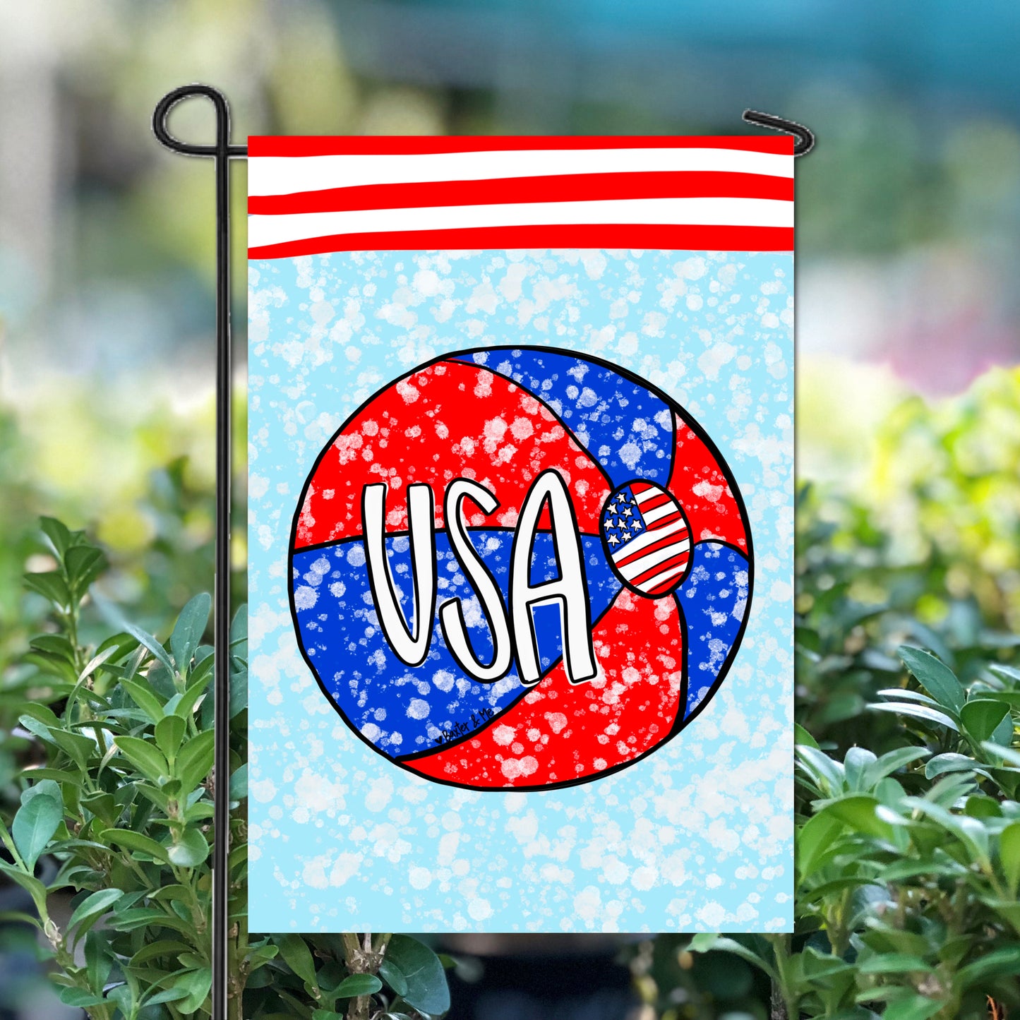 USA Beach Ball Garden Flag