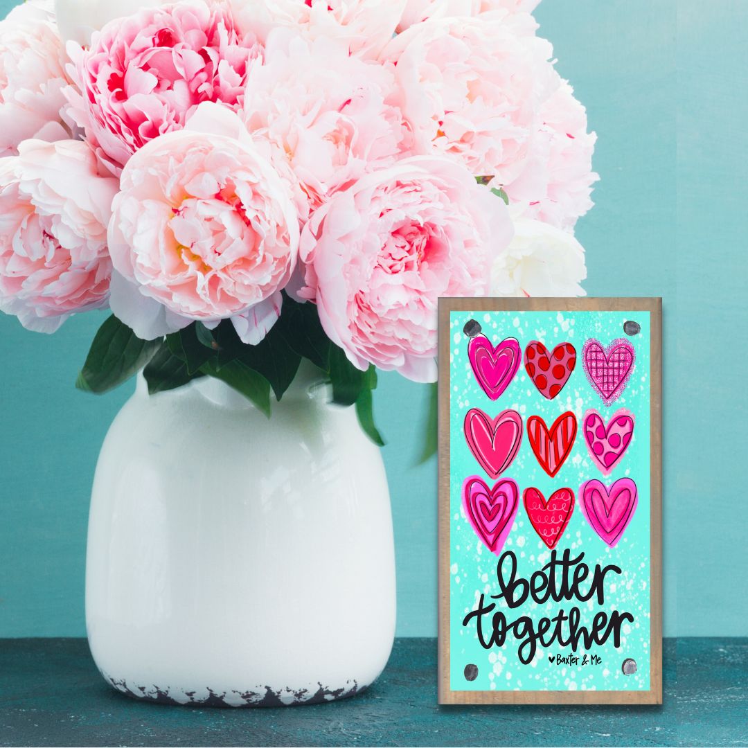 Hearts Better Together Happy Block