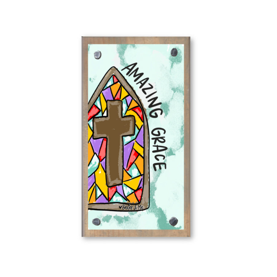 Amazing Grace Stained Glass Happy Block