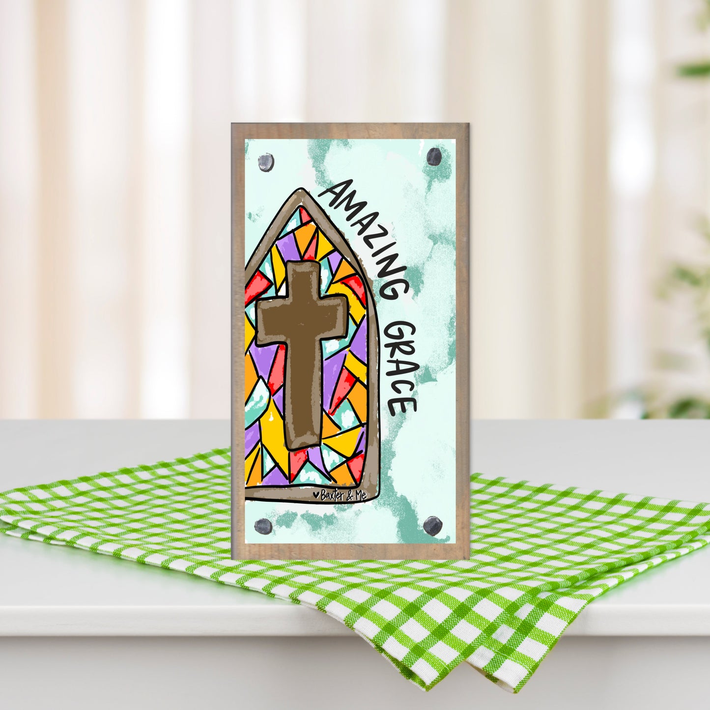 Amazing Grace Stained Glass Happy Block