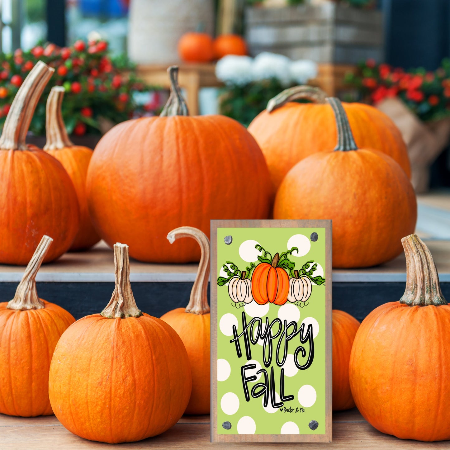 Hello Fall Pumpkins All Around Happy Block