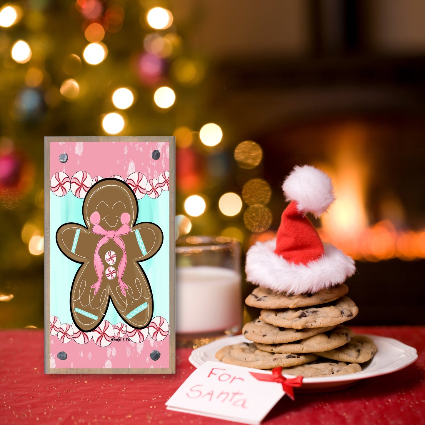 Pink Peppermint Gingerbread Happy Block