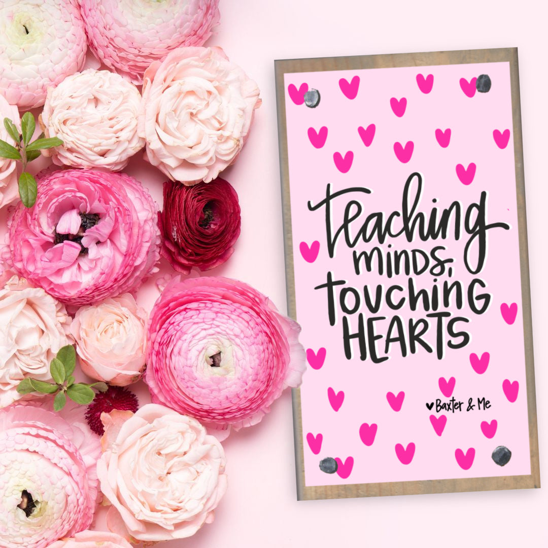 Teacher Touching Hearts Happy Block