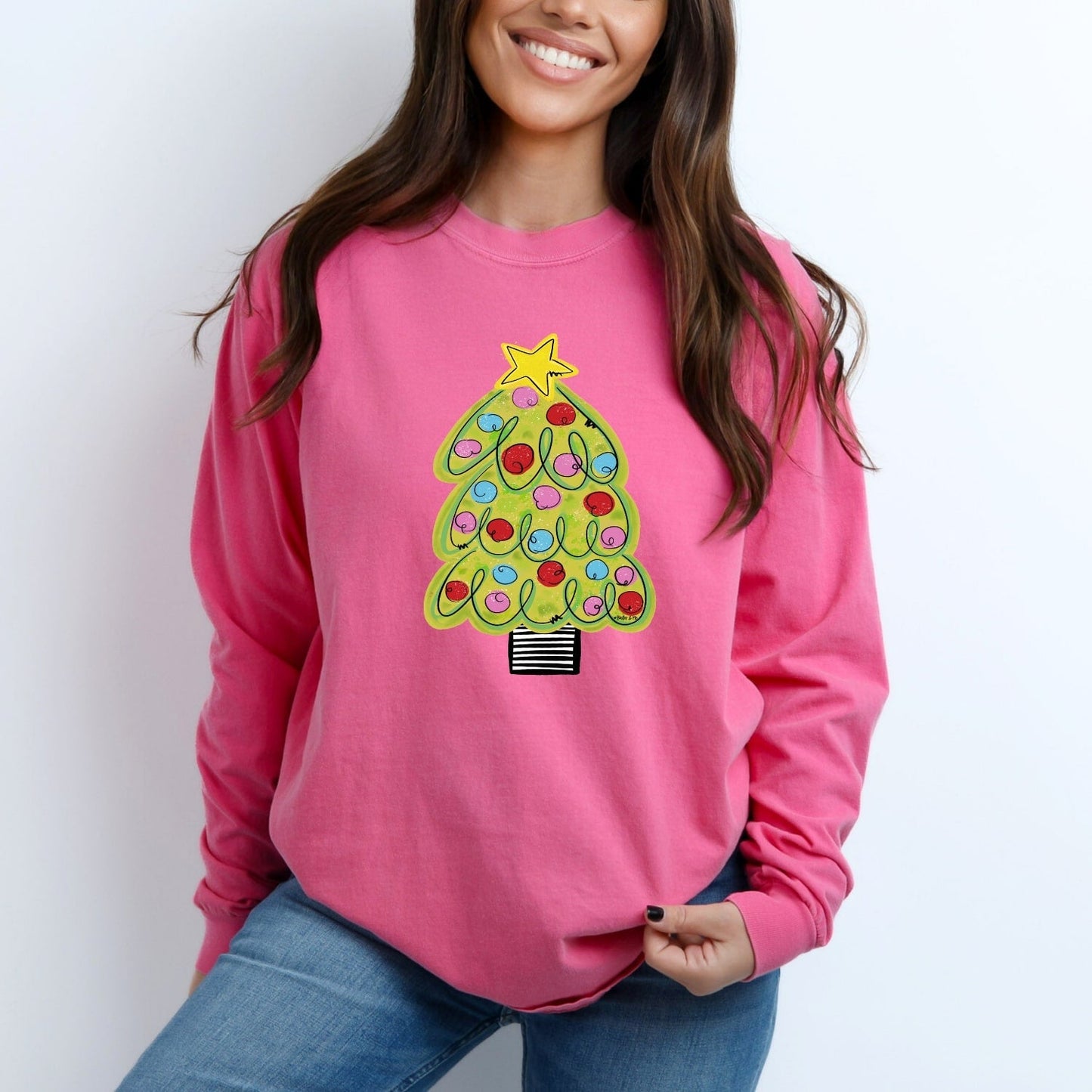 Pink Whimsical Christmas Tree T-Shirt