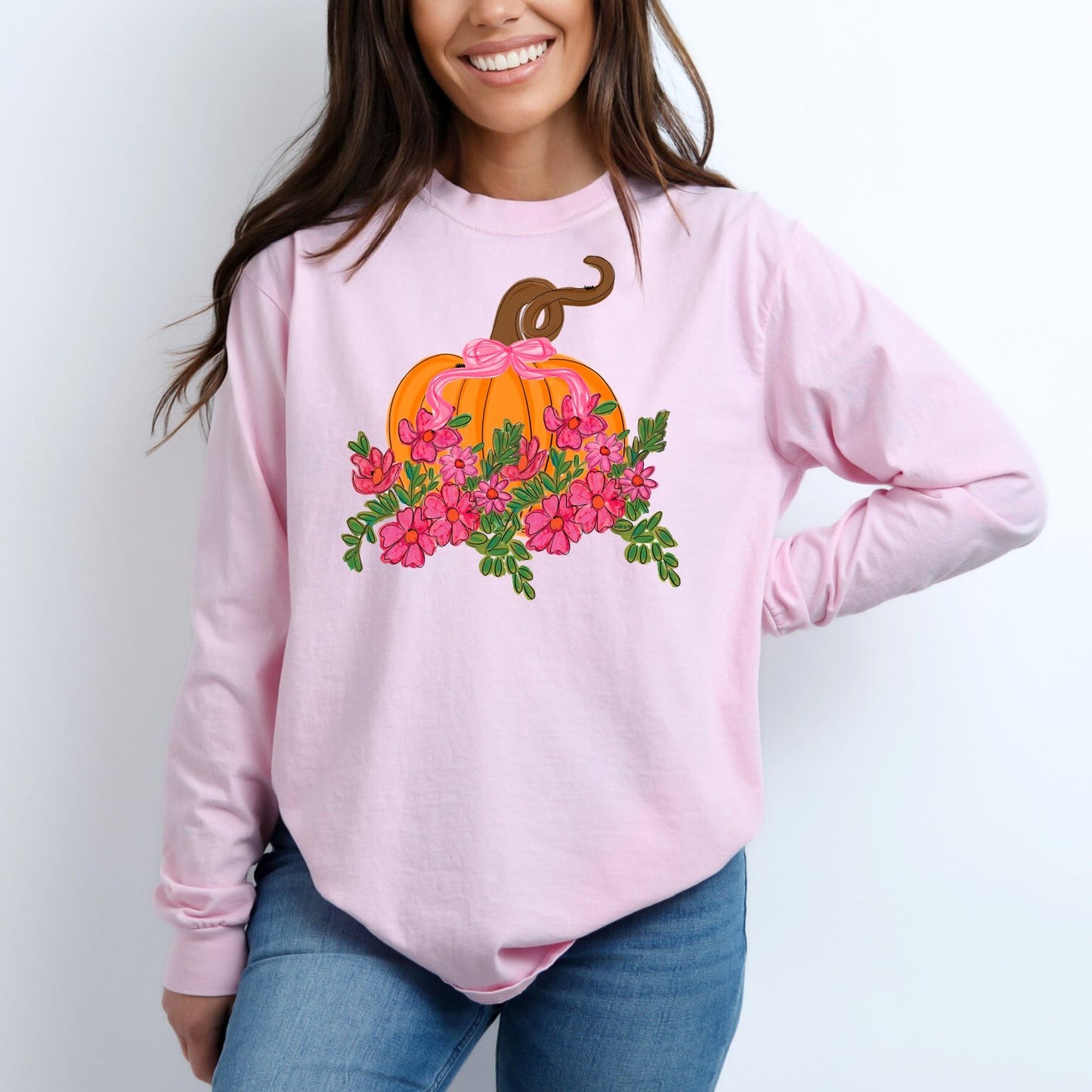 Pretty Pink Scallop Pumpkin Blossom T-Shirt
