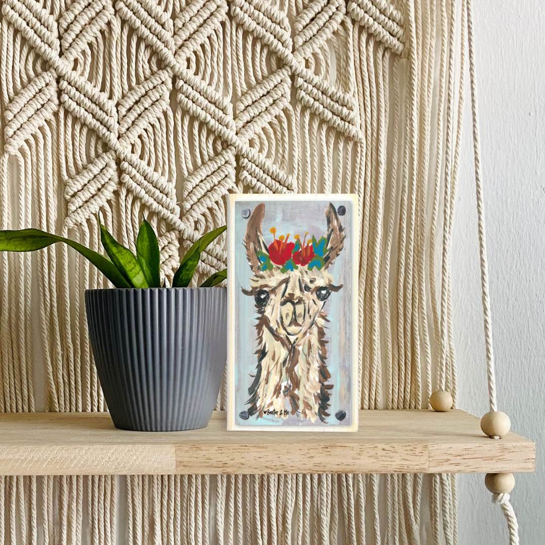 Boho Llama Happy Block
