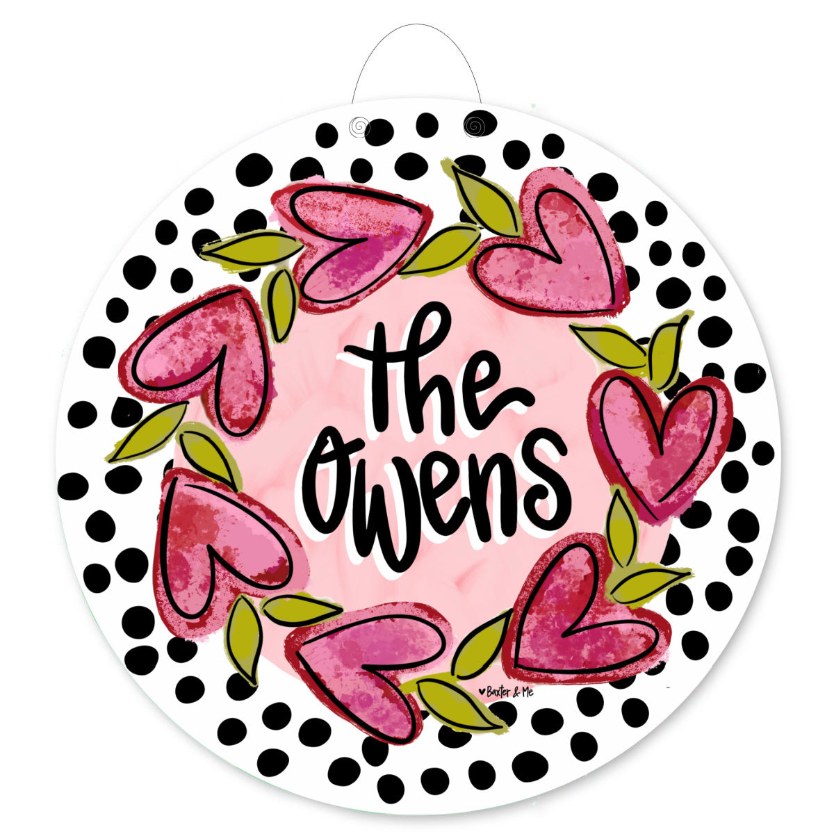 Hello Heart Vine Wreath White Door Hanger