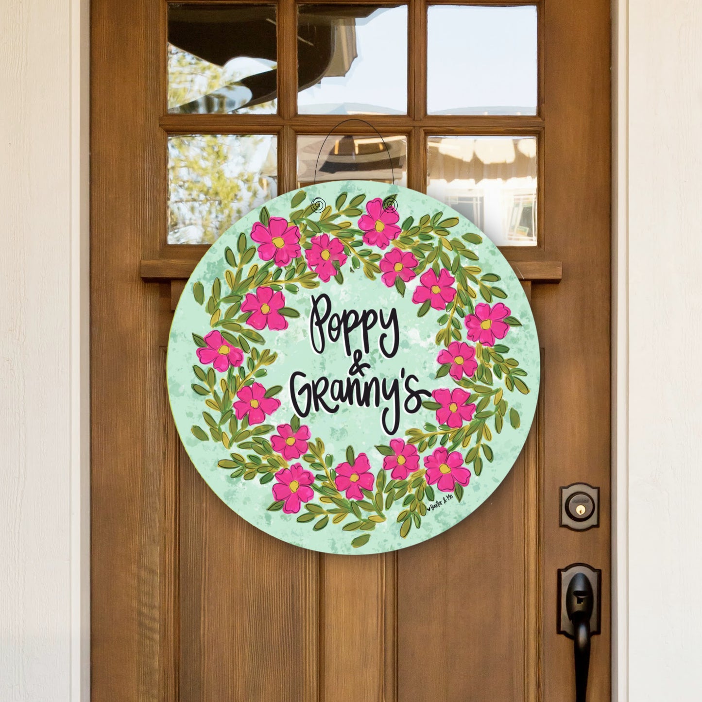Pink Petal Welcome Door Hanger