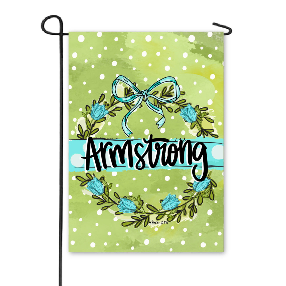 Blue Bow Green Garden Garden Flag