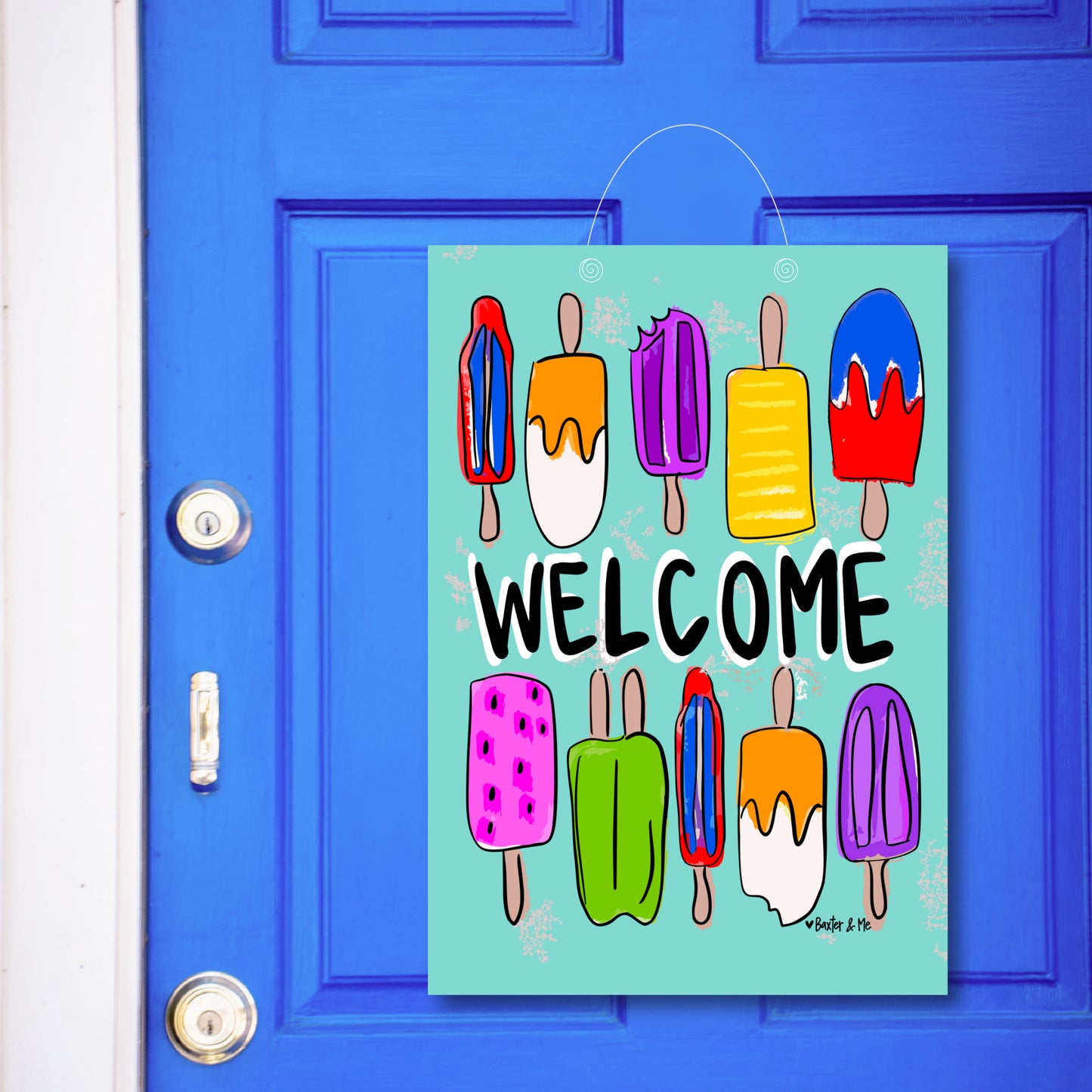 Welcome Popsicles Door Hanger