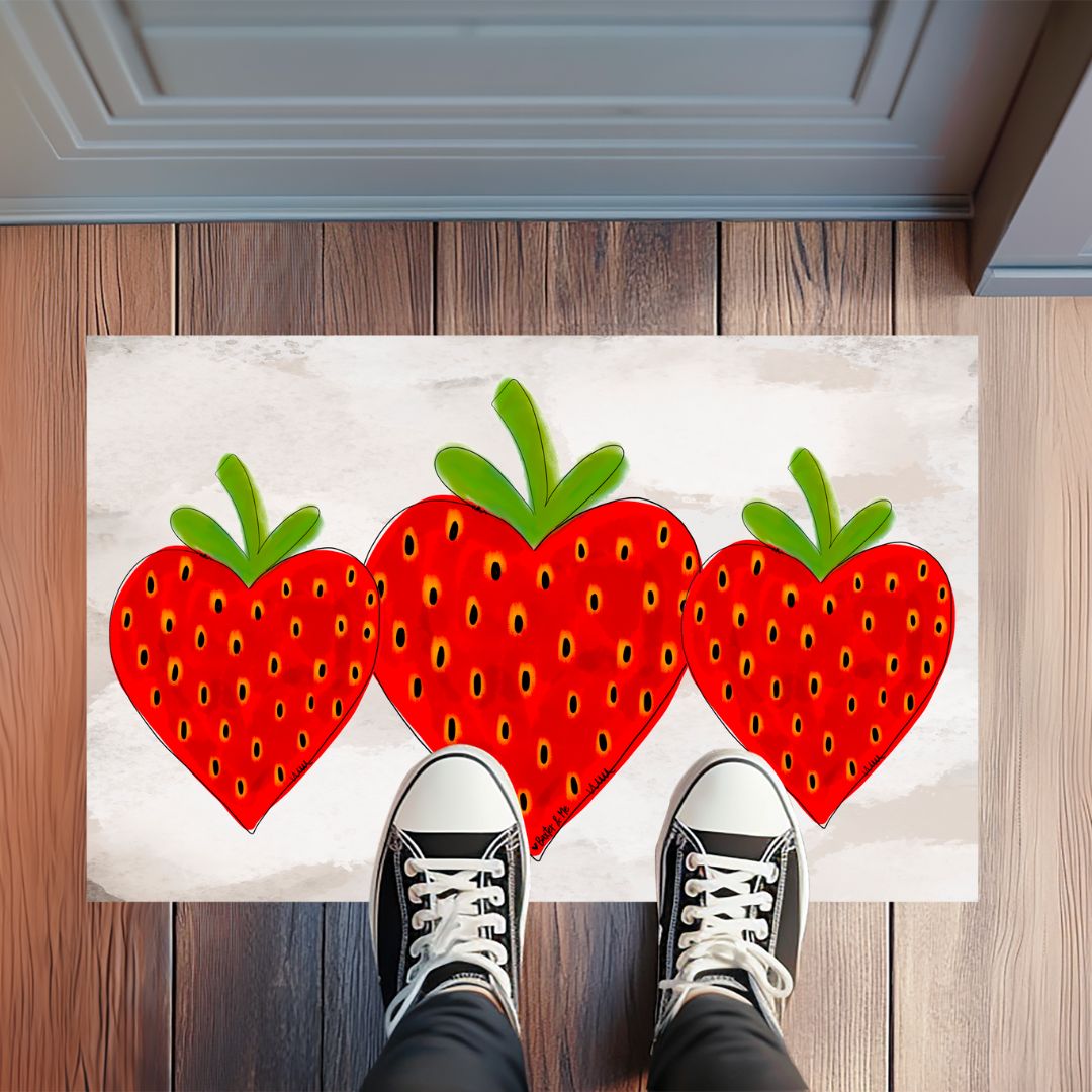 Strawberry Trio Rug Floormat