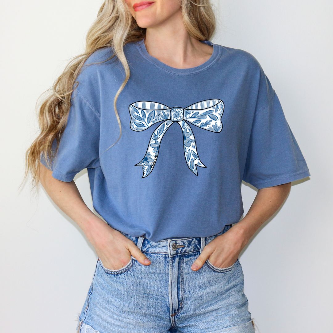 Blue Ribbon Bow T-Shirt